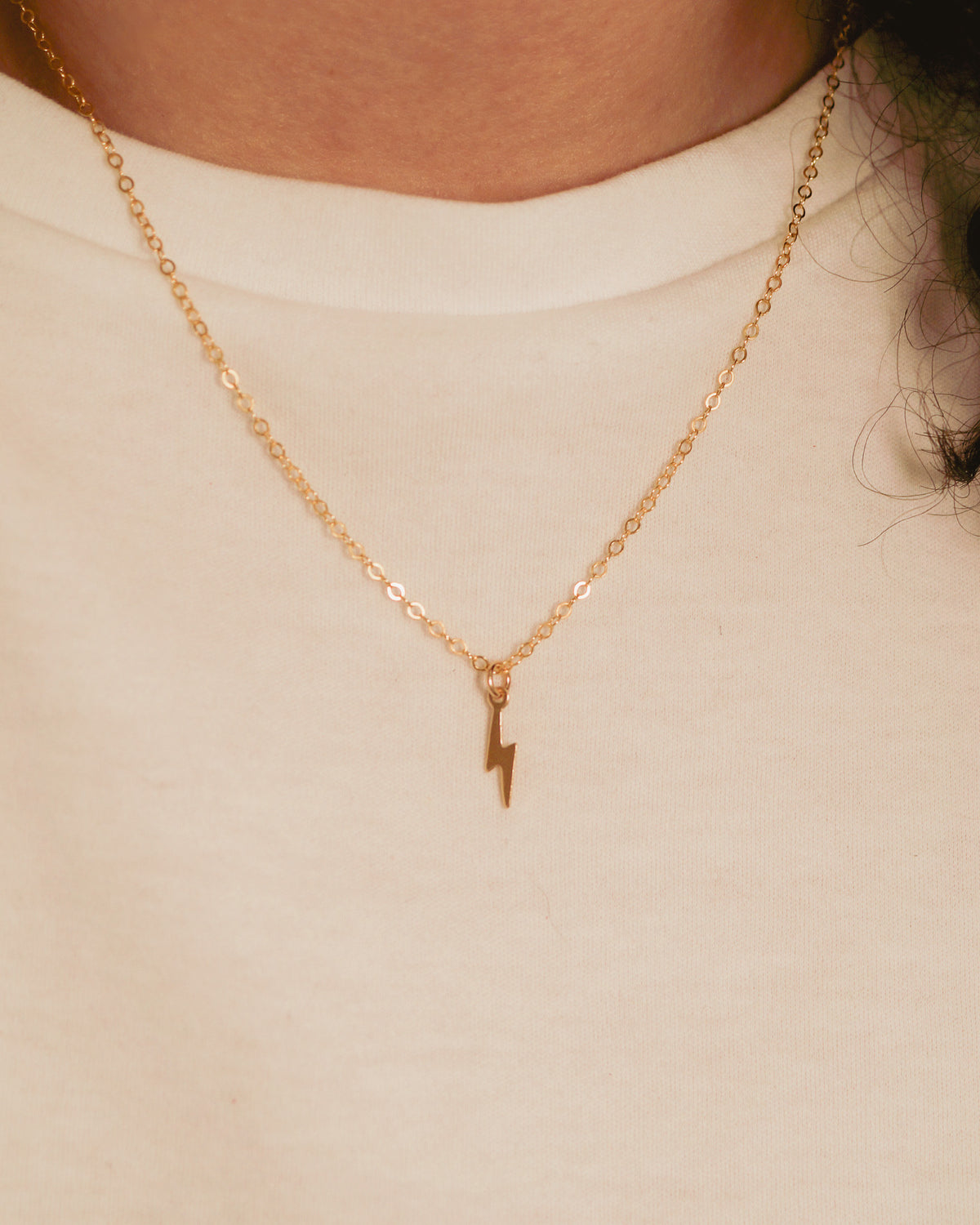 Lightning Bolt Charm, Gold or Silver