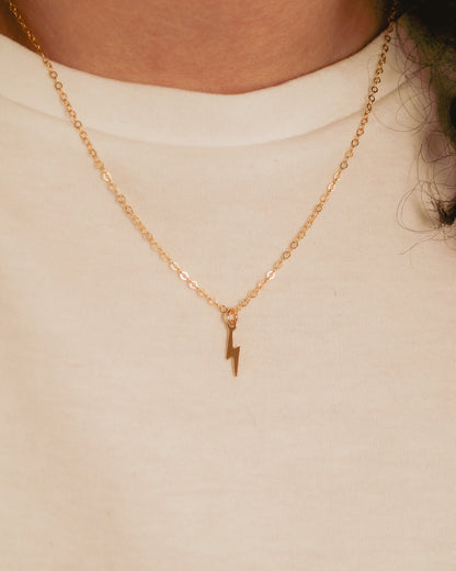 Lightning Bolt Charm, Gold or Silver