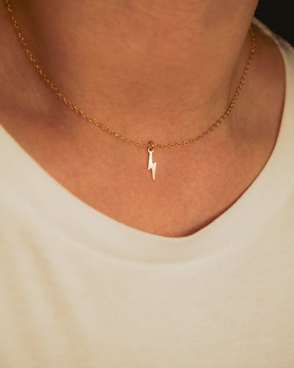 Lightning Bolt Charm, Gold or Silver