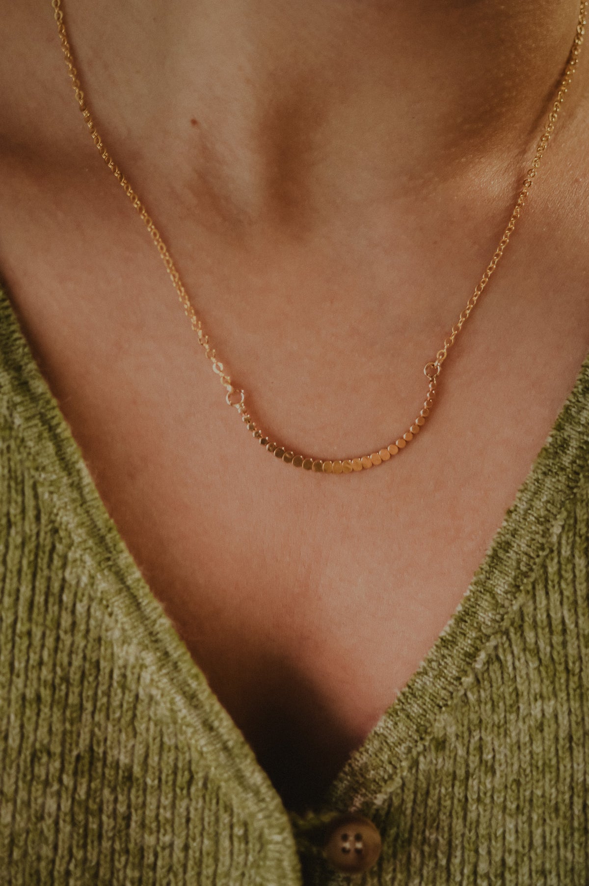Medium Bead Necklace, Gold Fill, Rose Gold Fill, or Sterling Silver