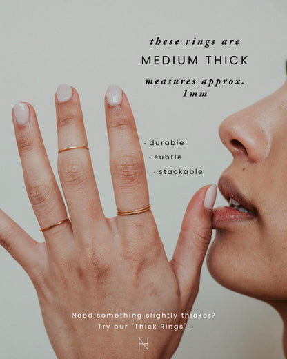 Medium Thick Ring, Solid 14K Gold