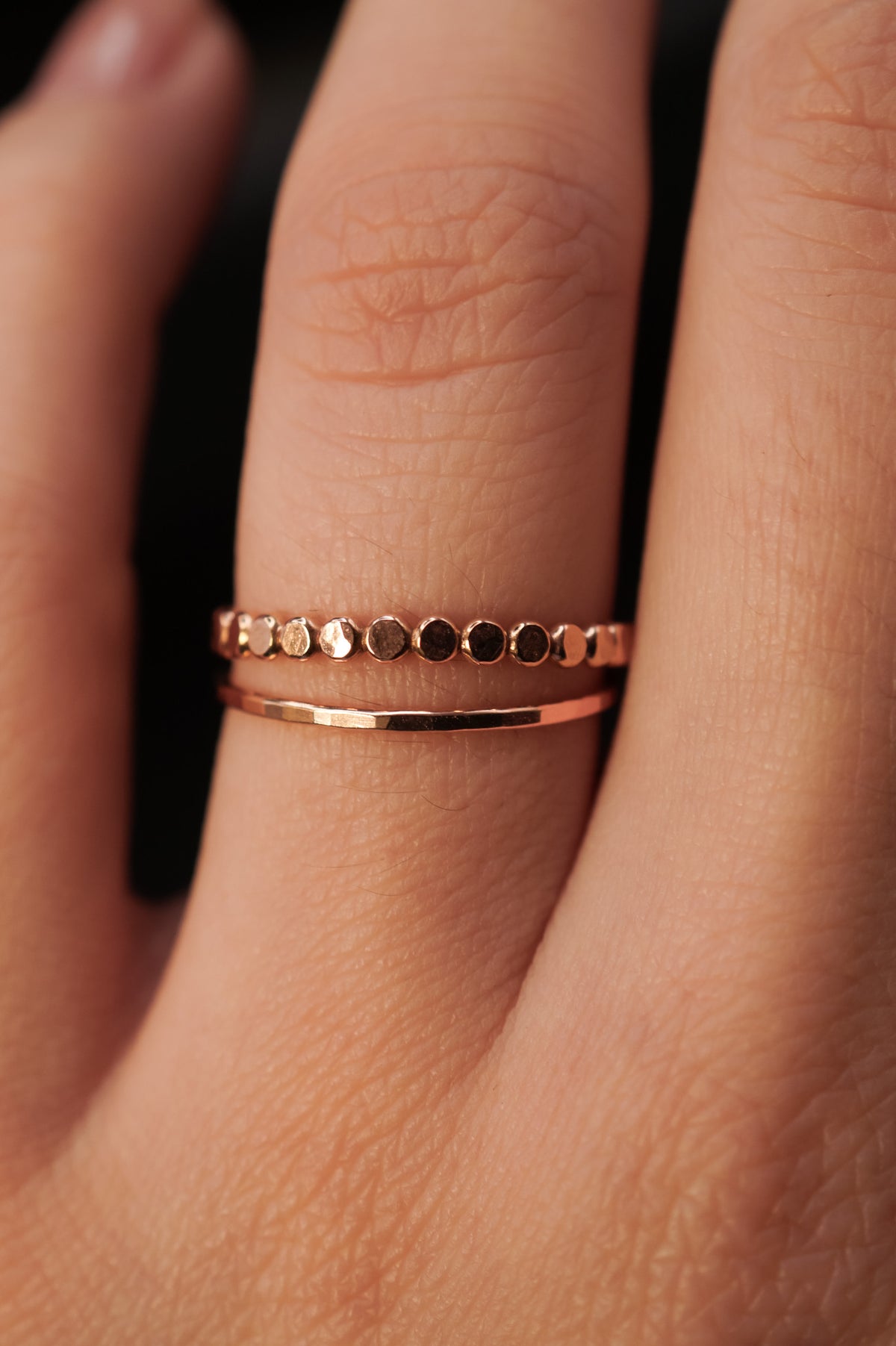 Mini Bead Ring, 14K Rose Gold Fill