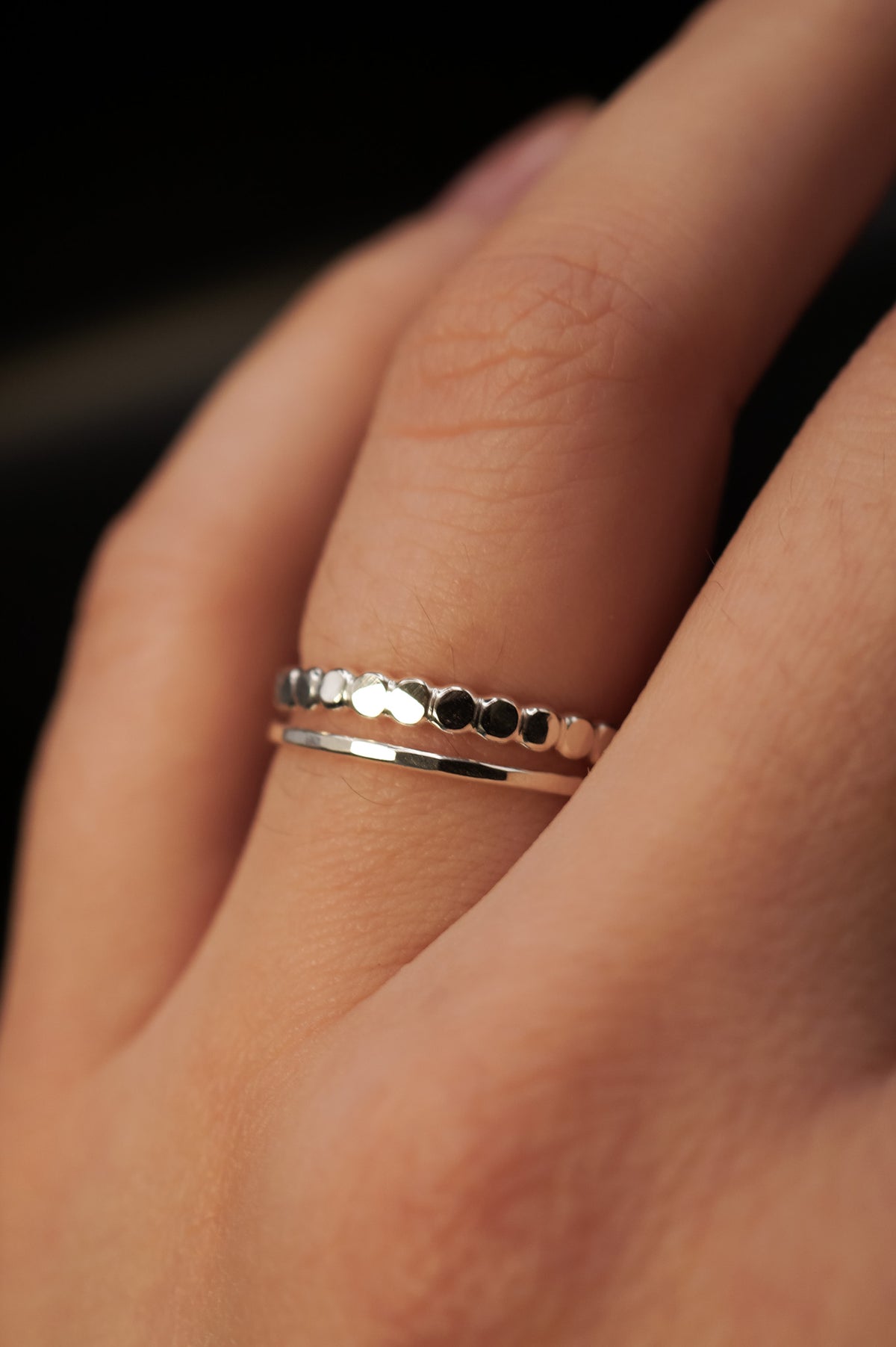 Mini Bead Ring, Sterling Silver