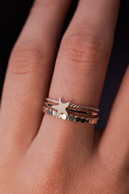 Mini Bead Ring, Sterling Silver