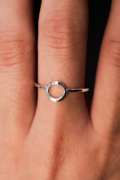 Mini Circle Ring, Sterling Silver