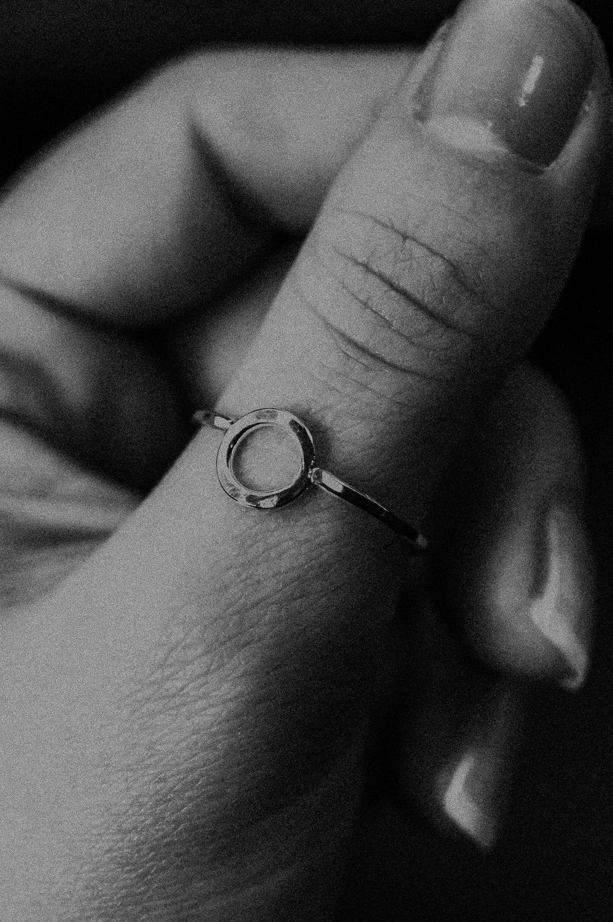 Mini Circle Ring, Solid 14K Rose Gold
