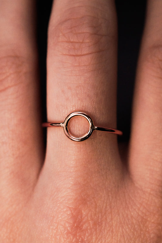 Mini Circle Ring, 14K Rose Gold Fill