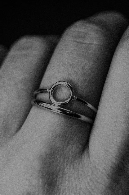 Mini Circle Ring, Solid 14K Rose Gold
