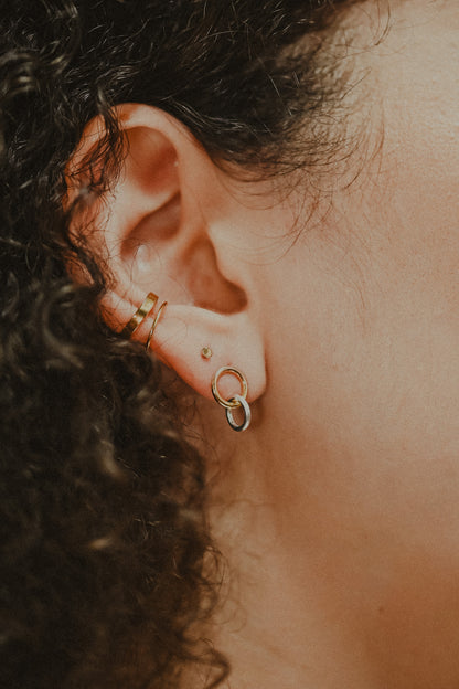 Link Stud Earrings, Gold Fill, Rose Gold Fill, or Sterling Silver