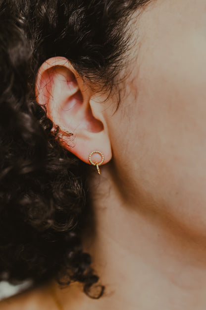 Mixed Texture Link Stud Earrings, Gold Fill, Rose Gold Fill, or Sterling Silver