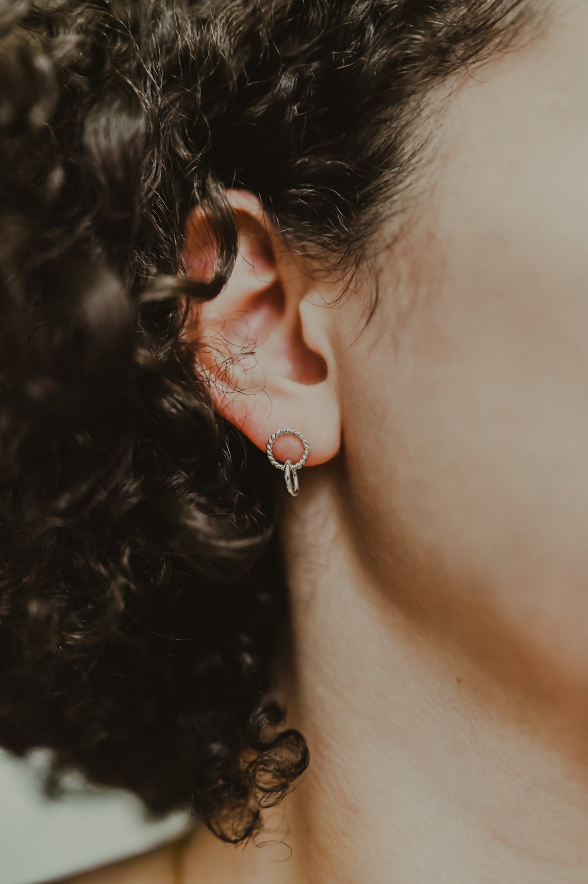 Mixed Texture Link Stud Earrings, Gold Fill, Rose Gold Fill, or Sterling Silver