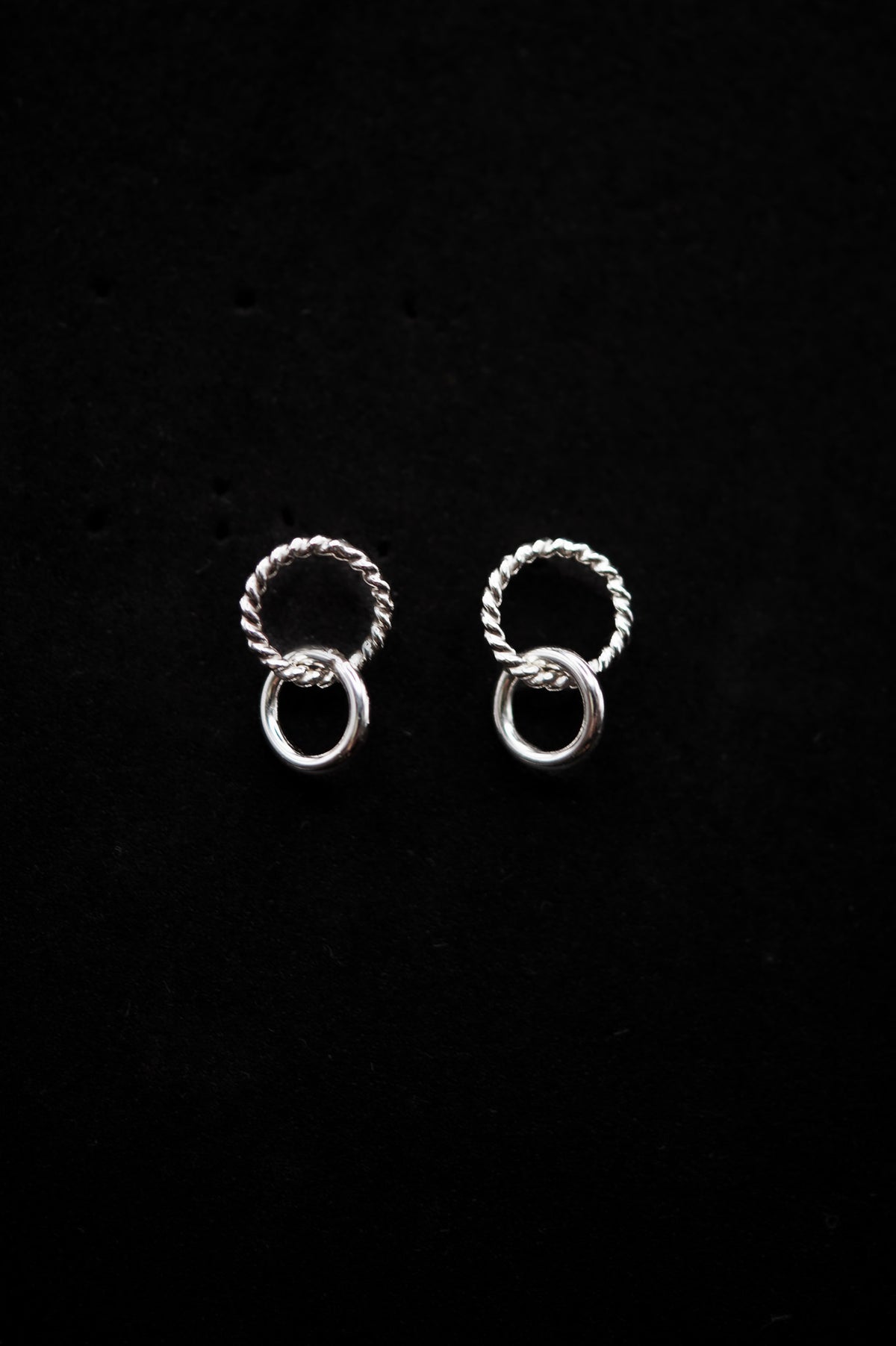 Mixed Texture Link Stud Earrings, Gold Fill, Rose Gold Fill, or Sterling Silver