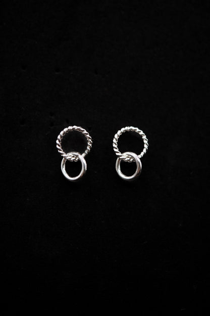Mixed Texture Link Stud Earrings, Gold Fill, Rose Gold Fill, or Sterling Silver