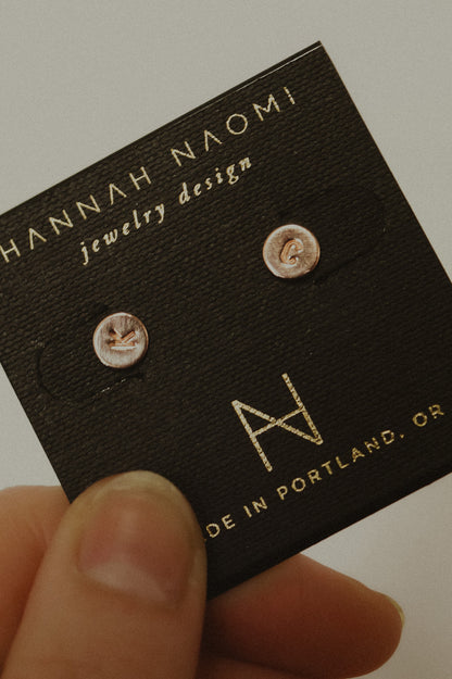 Monogram Dot Stud Earrings in 14K Rose Gold Fill