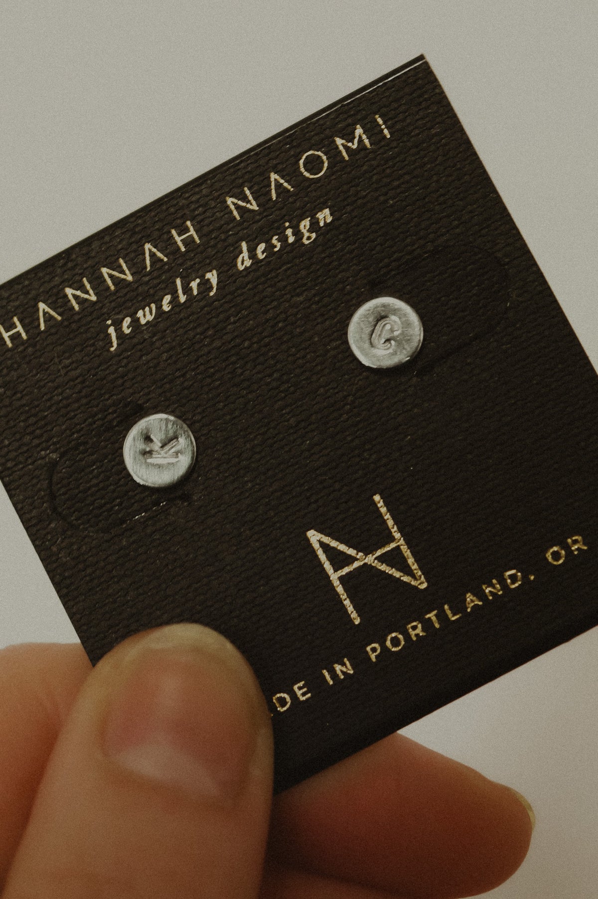 Monogram Dot Stud Earrings in Sterling Silver