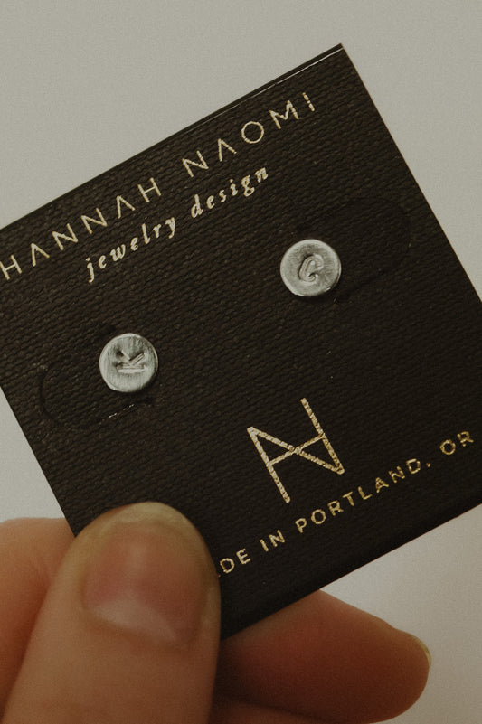 Monogram Dot Stud Earrings in Sterling Silver