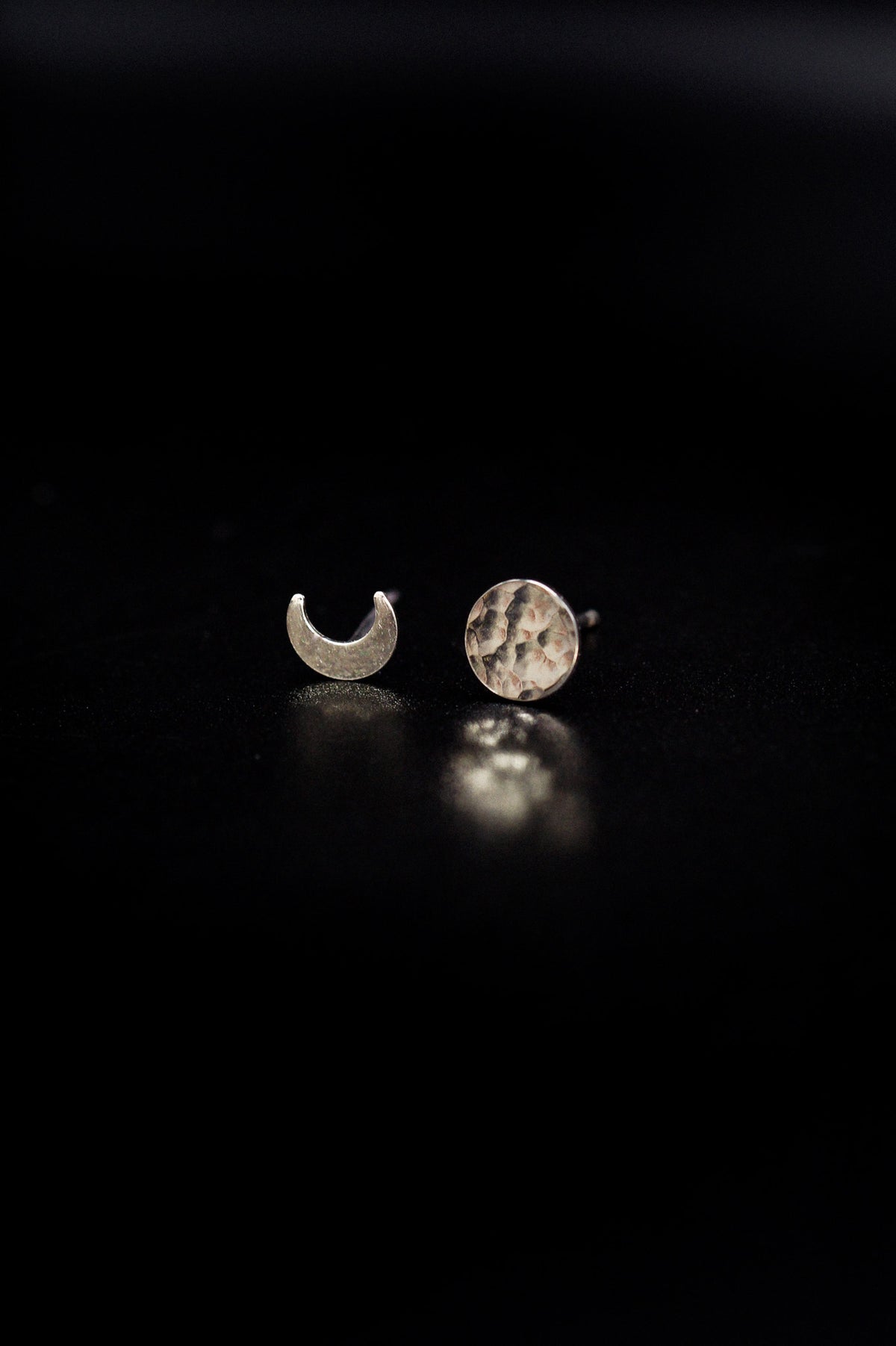 Moon Phase Stud Earrings Set of 2