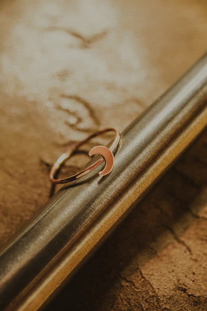 Moon Ring, 14K Rose Gold Fill