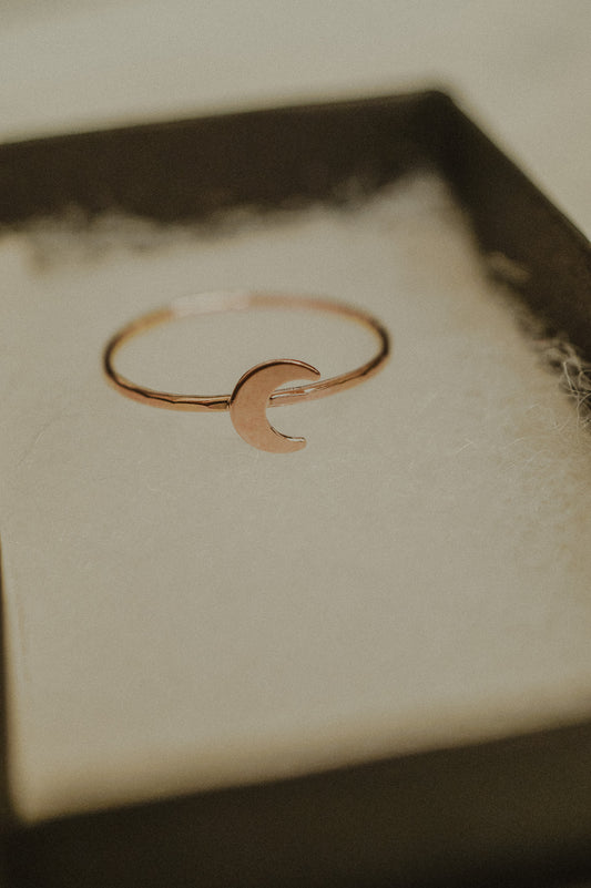 Moon Ring, 14K Rose Gold Fill