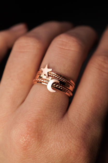 Moon Ring, 14K Rose Gold Fill
