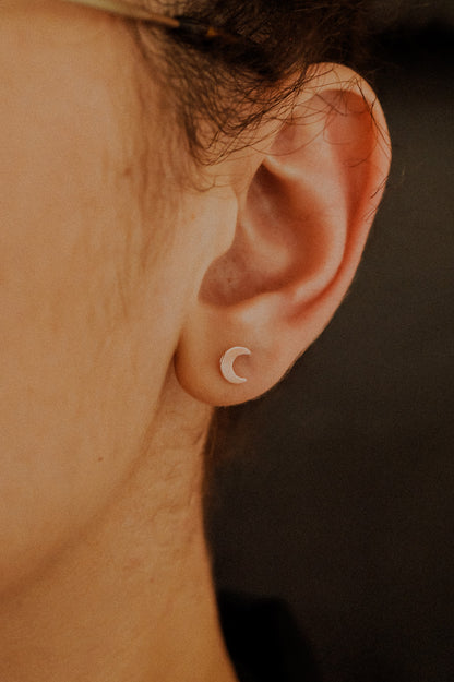 Moon Phase Stud Earrings Set of 2