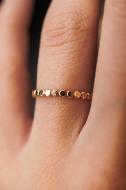 Dot & Mini Bead Mixed Textured Set of 3 Stacking Rings, Gold Fill, Rose Gold Fill or Sterling Silver