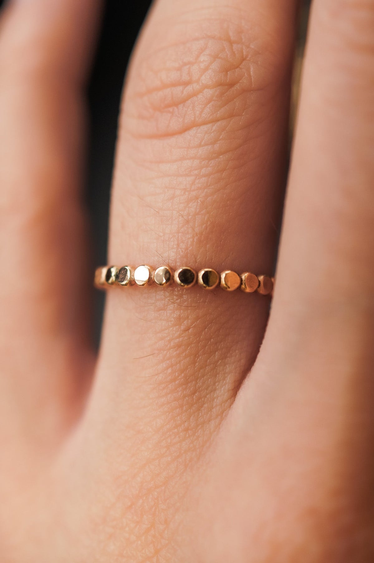 The Classic Mini Bead Set of 5 Stacking Rings, Gold Fill, Rose Gold Fill or Sterling Silver