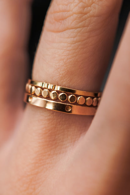 Dotted Mirror Band, Sterling Silver