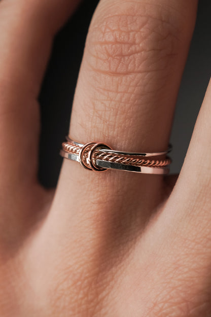 Duo Link Ring, Mixed Metals