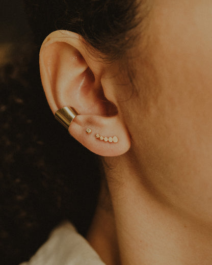 Beaded Ear Climber Earring, Gold Fill, Rose Gold Fill, or Sterling Silver