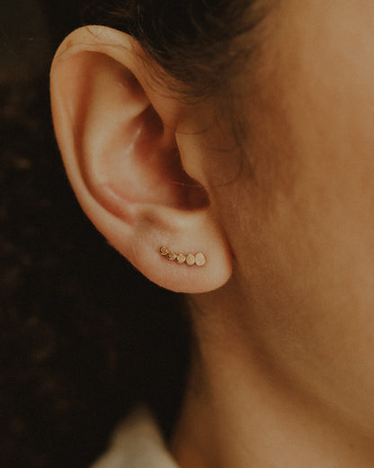Beaded Ear Climber Earring, Gold Fill, Rose Gold Fill, or Sterling Silver