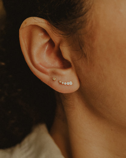 Beaded Ear Climber Earring, Gold Fill, Rose Gold Fill, or Sterling Silver