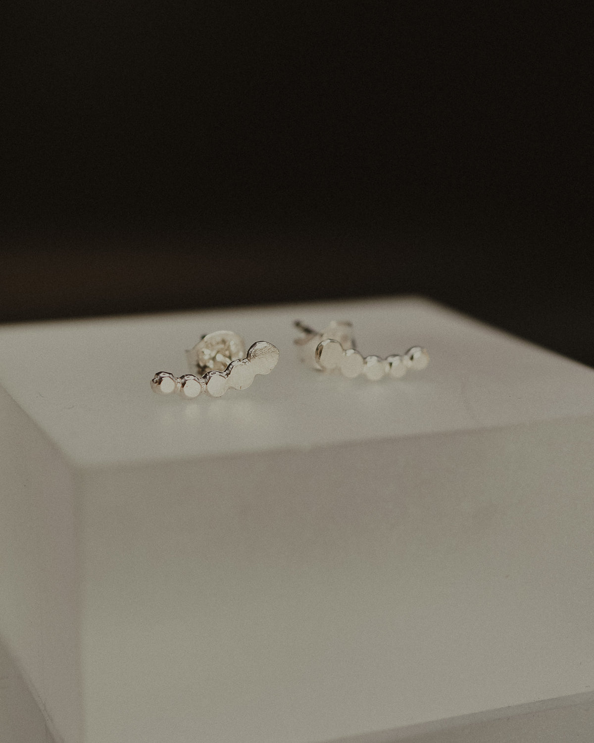 Beaded Ear Climber Earring, Gold Fill, Rose Gold Fill, or Sterling Silver