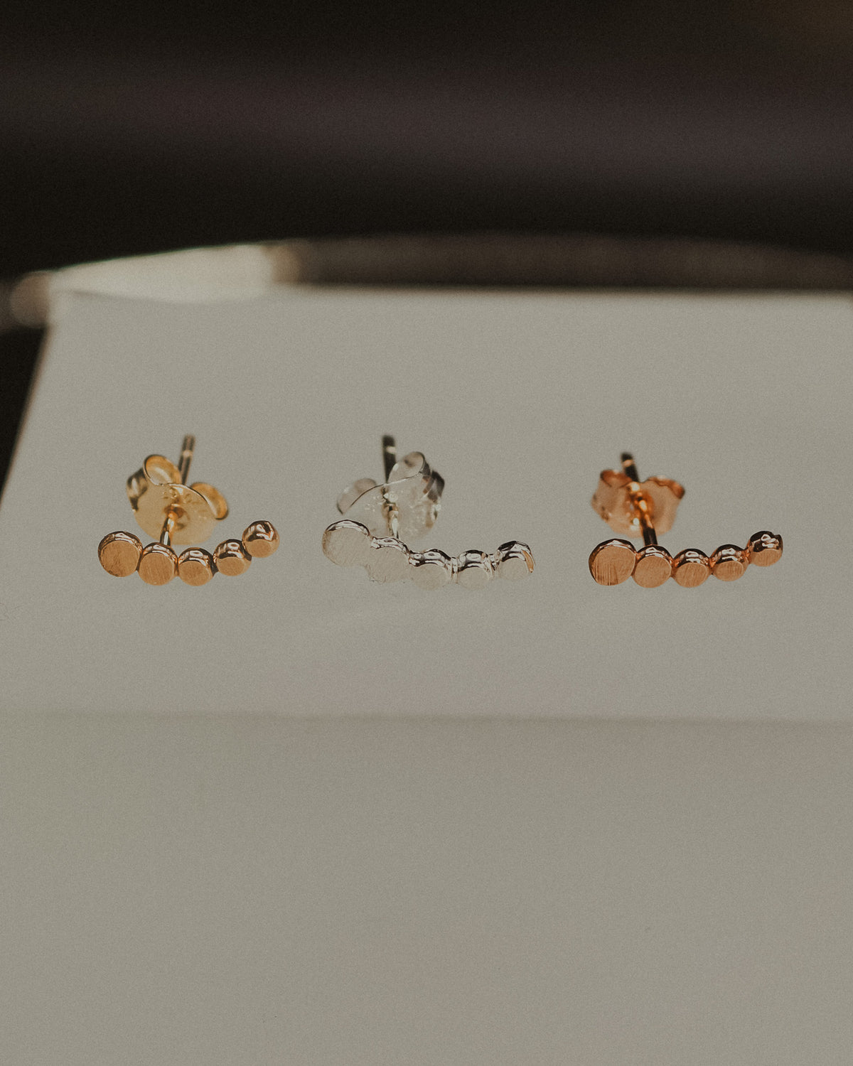 Beaded Ear Climber Earring, Gold Fill, Rose Gold Fill, or Sterling Silver
