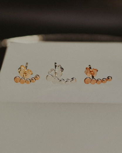 Beaded Ear Climber Earring, Gold Fill, Rose Gold Fill, or Sterling Silver