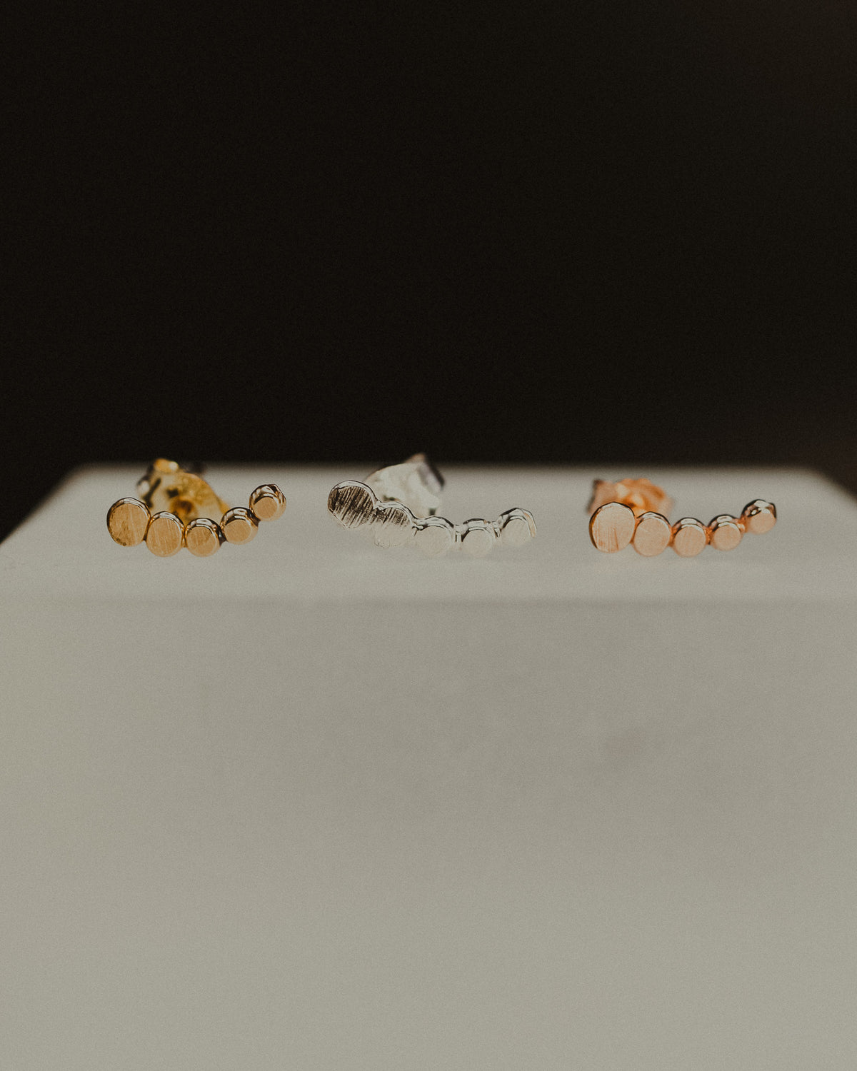 Beaded Ear Climber Earring, Gold Fill, Rose Gold Fill, or Sterling Silver