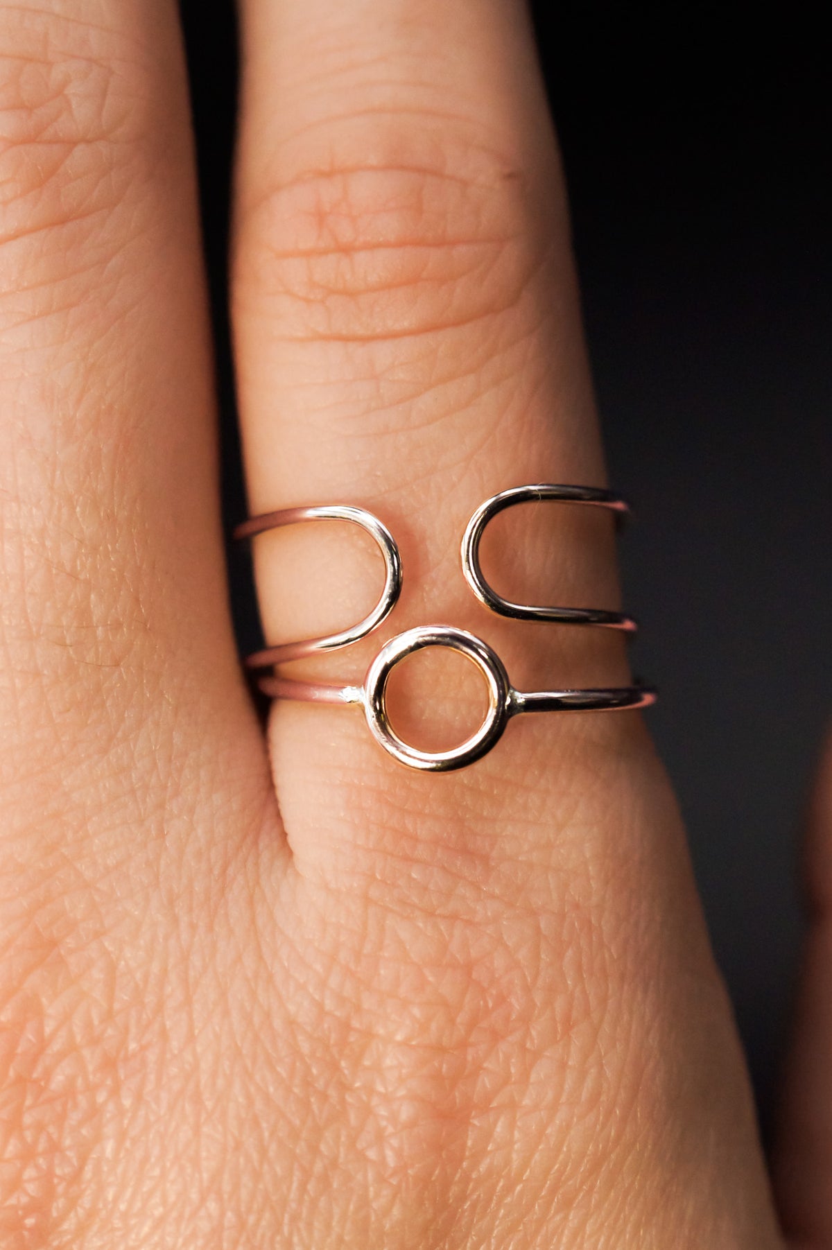 Stadium Cuff Ring, Sterling Silver