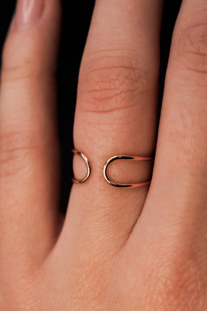 Stadium Cuff Ring, 14K Rose Gold Fill
