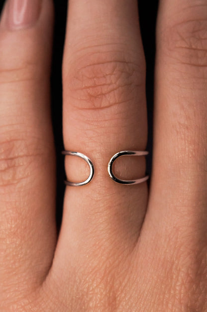 Stadium Cuff Ring, Sterling Silver