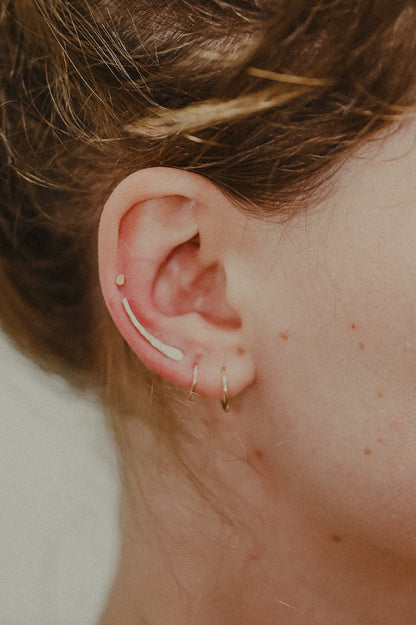 Ear Climber Earring, Solid 14K Gold