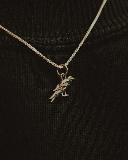 Crow Charm, Sterling Silver
