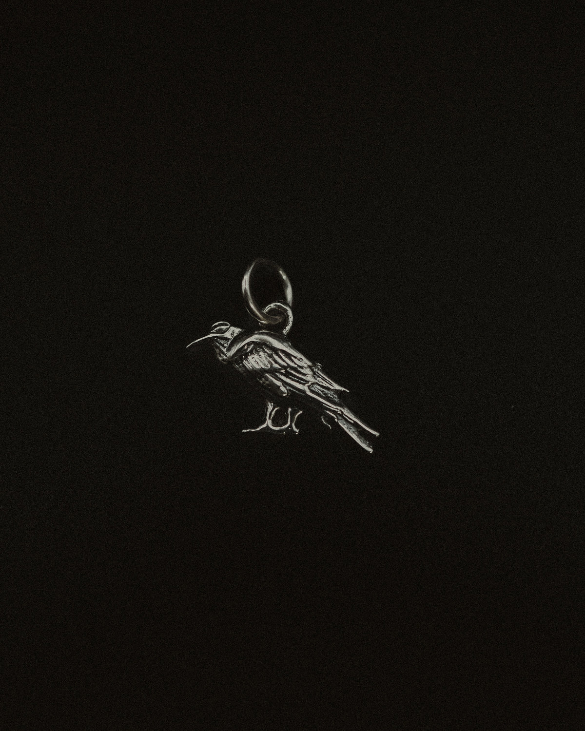 Crow Charm, Sterling Silver
