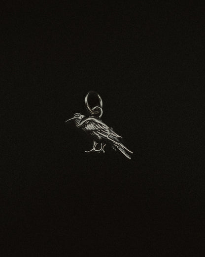 Crow Charm, Sterling Silver