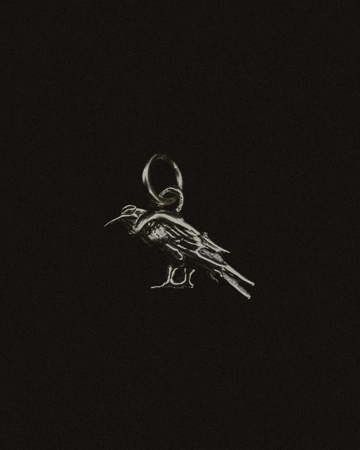Crow Charm, Sterling Silver