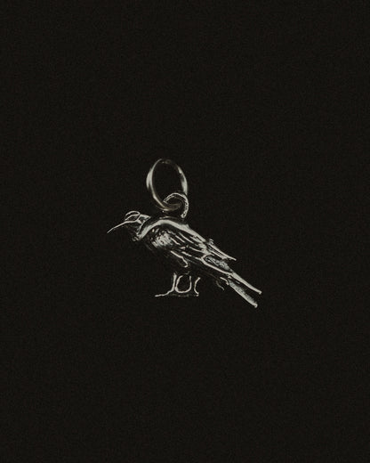 Crow Charm, Sterling Silver