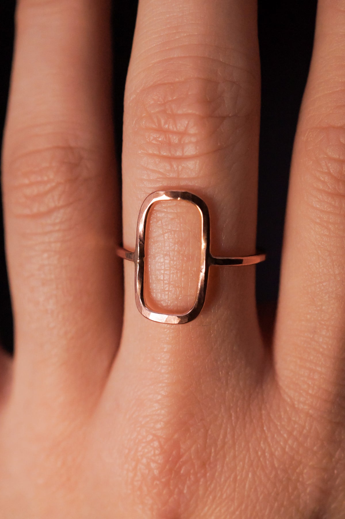 Rectangle Ring, 14K Rose Gold Fill