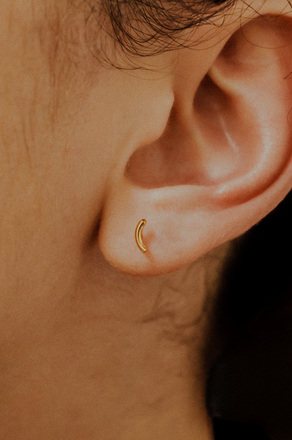 Tiny Arc Stud Earrings, Gold Fill, Rose Gold Fill or Sterling Silver