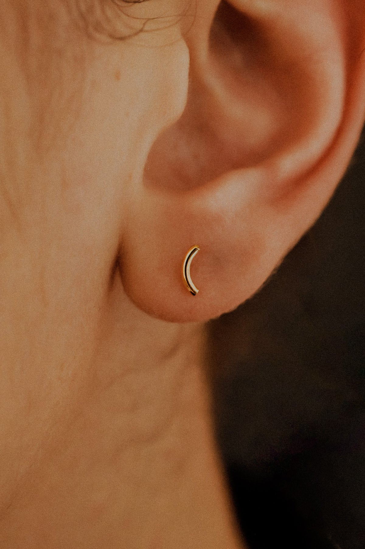 Tiny Arc Stud Earrings, Gold Fill, Rose Gold Fill or Sterling Silver