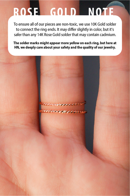 Twist Closed Knot Ring, Solid 14K Rose Gold