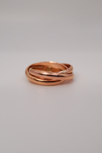 Chunky Interlocking Ring Set of 3, 14K Solid Rose Gold